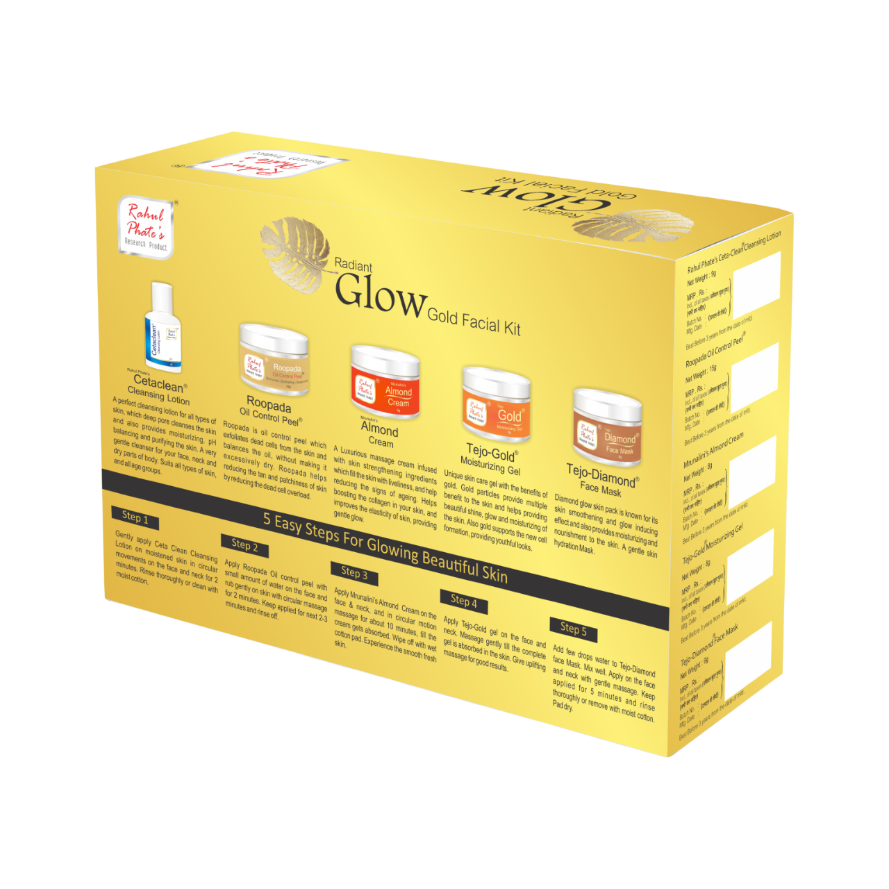 Radiant Glow Gold Facial Kit 49g Small - Image 2